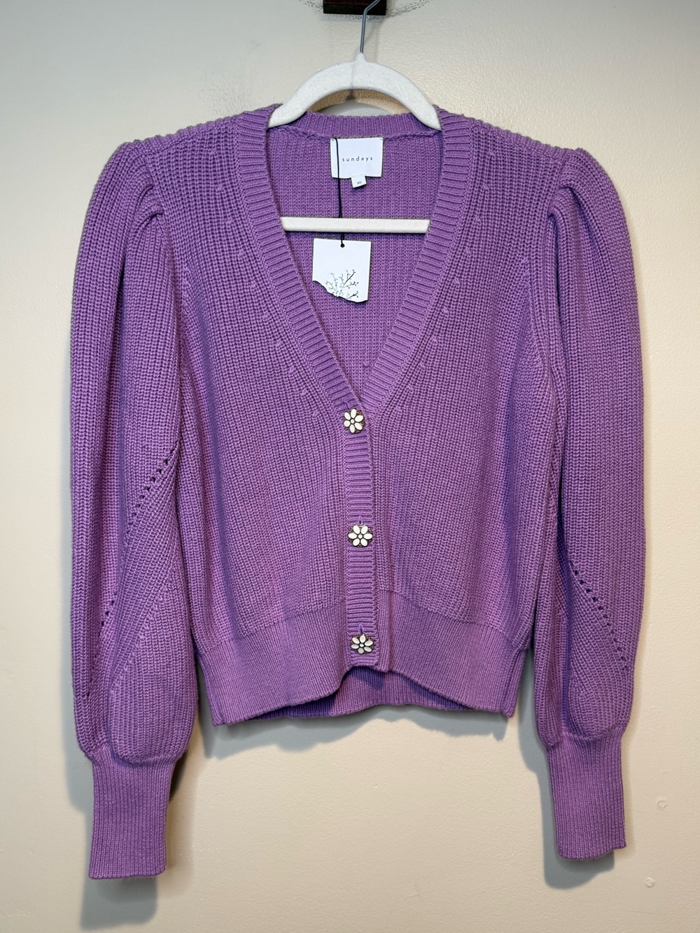 SUNDAYS MANDEL CARDIGAN - LAVENDER XS